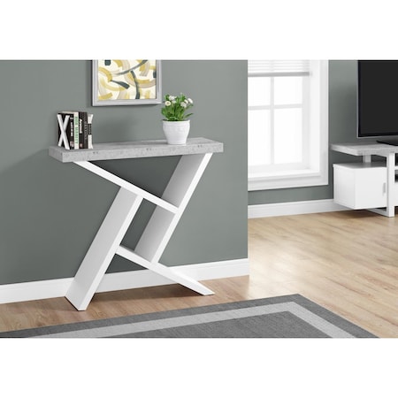 Gfancy Fixtures 36 in. White & Cement-Look Hall Console Accent Table GF3708500